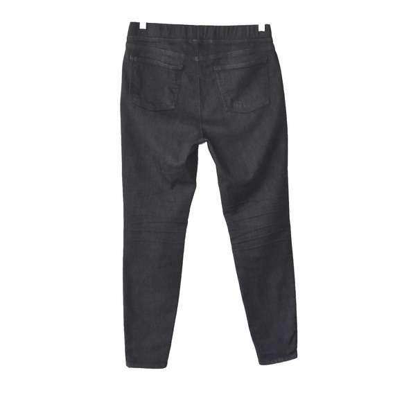 A4 Auth EILEEN FISHER Black Org Cotton Stretch Elastic Waistband Ankle Jean Sz S - Picture 2 of 5